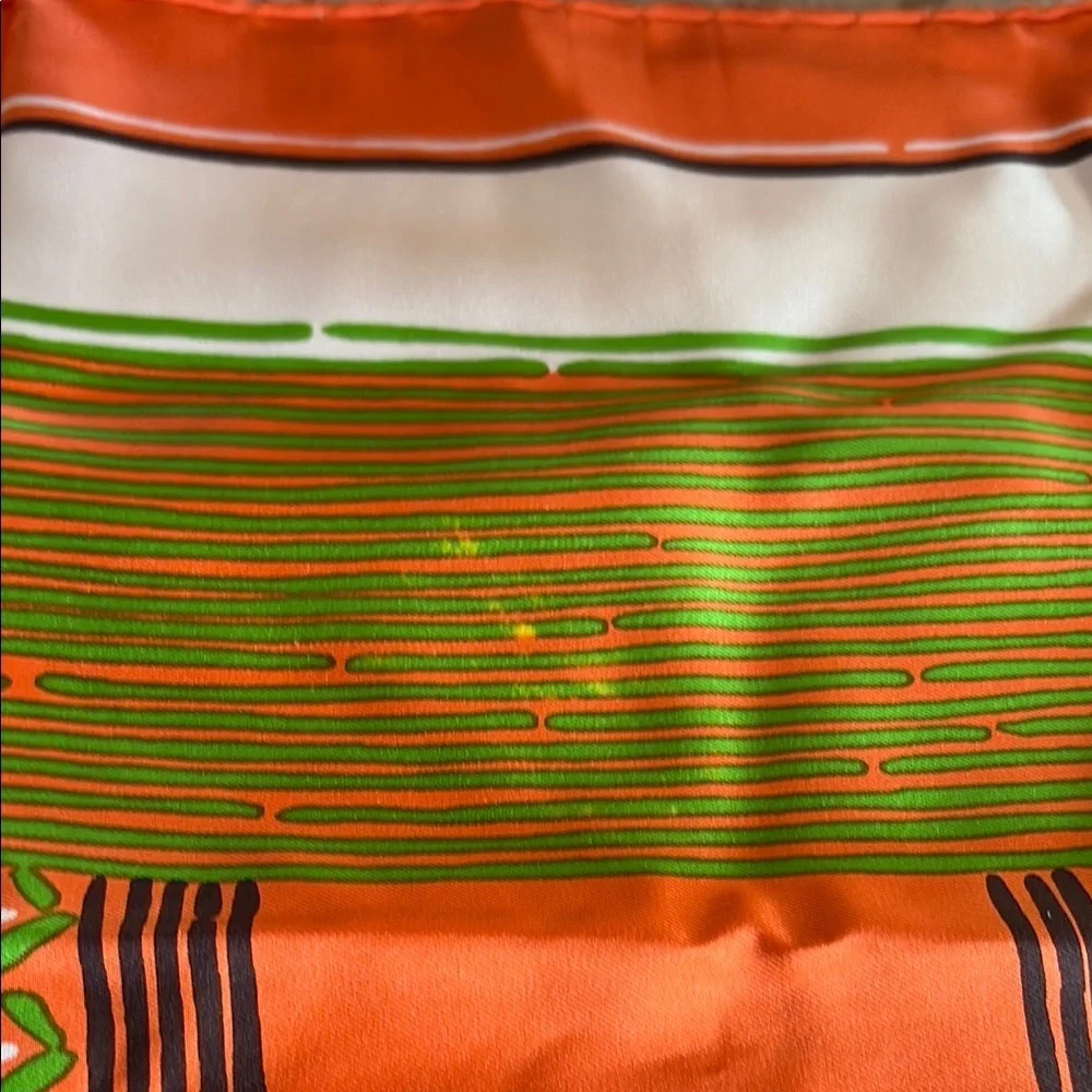 Dior Orange and Green Geometric Scarf- NFs do not buy